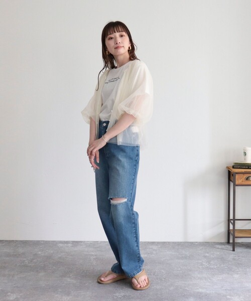 「fredy emue」 半袖ブラウス 38 チャコールグレー レディース_画像6