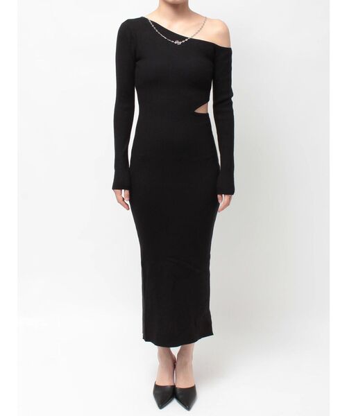 GYDA ワンピース GYDA（ジェイダ） ワンピース GG CHAIN LEFT OPEN LONGニット