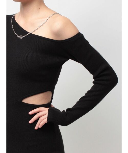 GYDA（ジェイダ） ワンピース GG CHAIN LEFT OPEN LONGニット