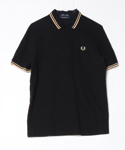 「FRED PERRY」 半袖ポロシャツ 40 ブラック メンズ