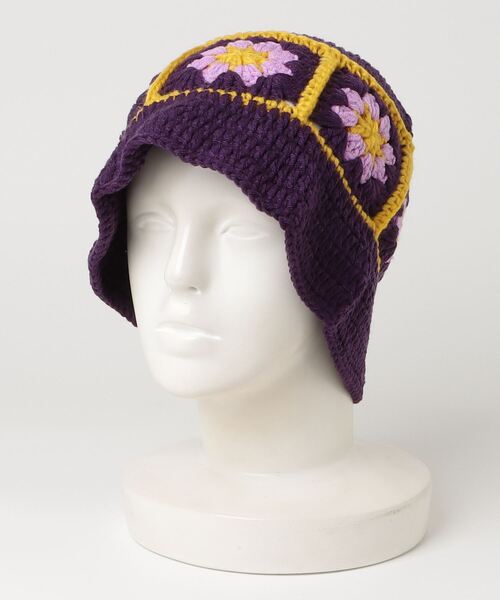 ARCADE（アーケード） 帽子 ハット クロシェフラワーデザインニット