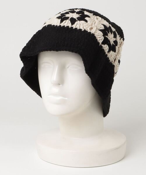 ARCADE（アーケード） 帽子 ハット クロシェフラワーデザインニット