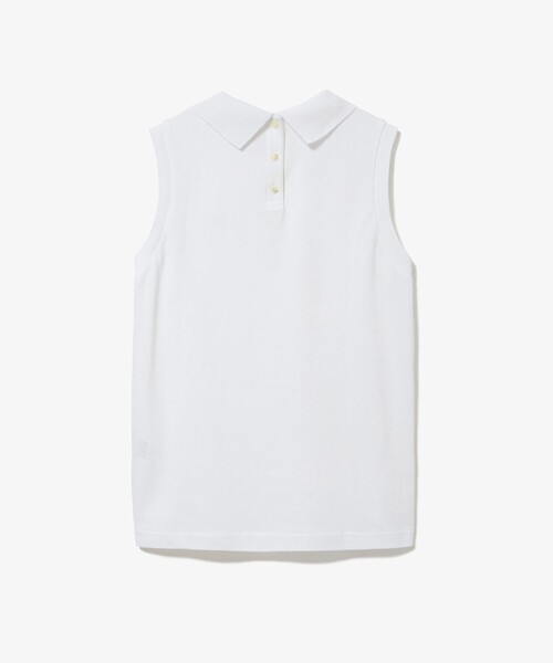 「LACOSTE」 ノースリーブポロシャツ 34 ホワイト レディース_画像4