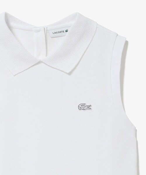「LACOSTE」 ノースリーブポロシャツ 34 ホワイト レディース_画像5