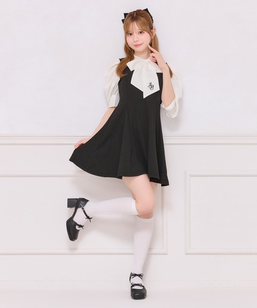 「apres jour」 半袖ワンピース フリー ブラック レディース_画像7