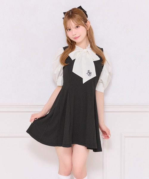 「apres jour」 半袖ワンピース フリー ブラック レディース_画像8