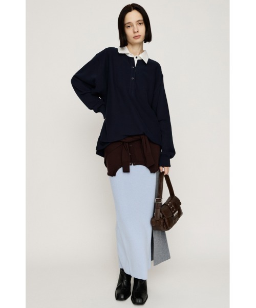 SLY（スライ） ロング スカート DOCKING KNIT SK ドッキング ニット