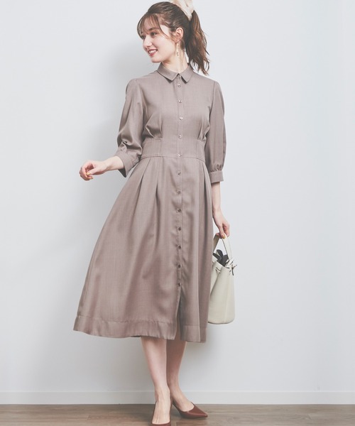 LAISSE PASSE（レッセパッセ） シャツワンピース SMALL モカ