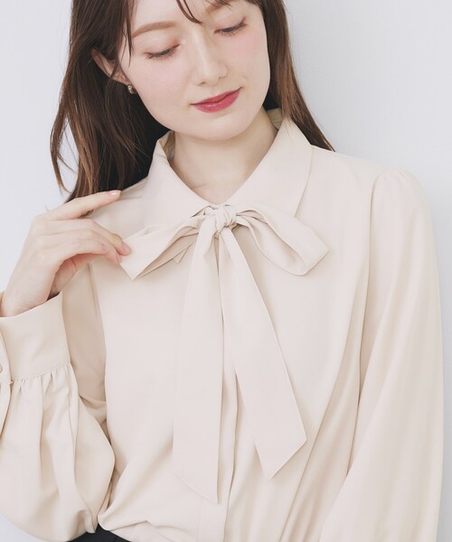 index(インデックス) ブラウス シャツ 2枚衿ボウタイブラウス「洗濯 index(インデックス) ブラウス シャツ 2枚衿ボウタイブラウス「洗濯