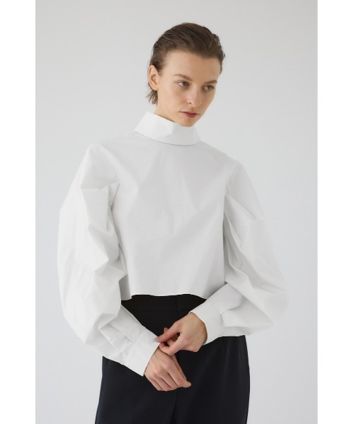 RIM.ARK ブラウス シャツ Folded neck tuck blouse フォールディッド 