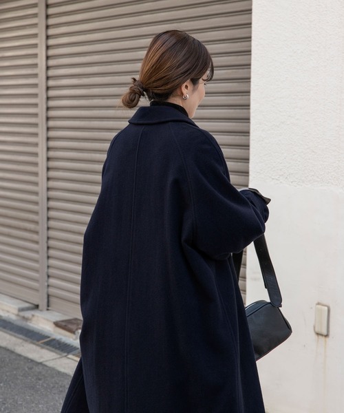 [URBAN RESEARCH DOORS] пальто с отложным воротником SMALL темно-синий женский 