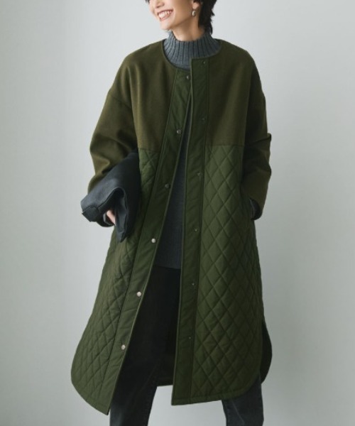 ヨリ yori キルティングコート カーキ 36 キルティングコート | all item| yori