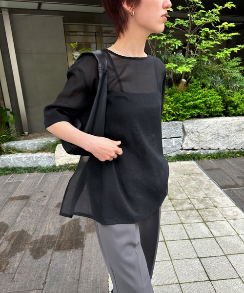 「select MOCA」 半袖ブラウス FREE ブラック レディース_画像8