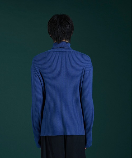 「Ellno Loset」 タートルネックニット SMALL レッド メンズ_画像8