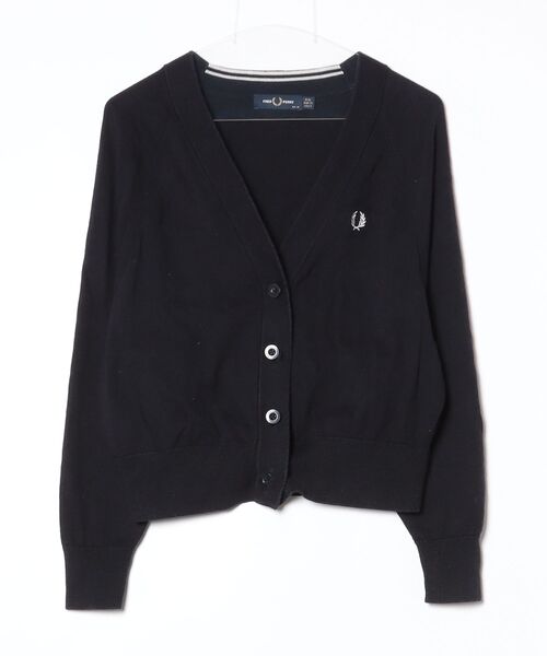 【新品】フレッドペリー　Vネックカーディガン 10 ネイビー　長袖 FRED PERRY（フレッドペリー） ニットカーディガン 10 ネイビー