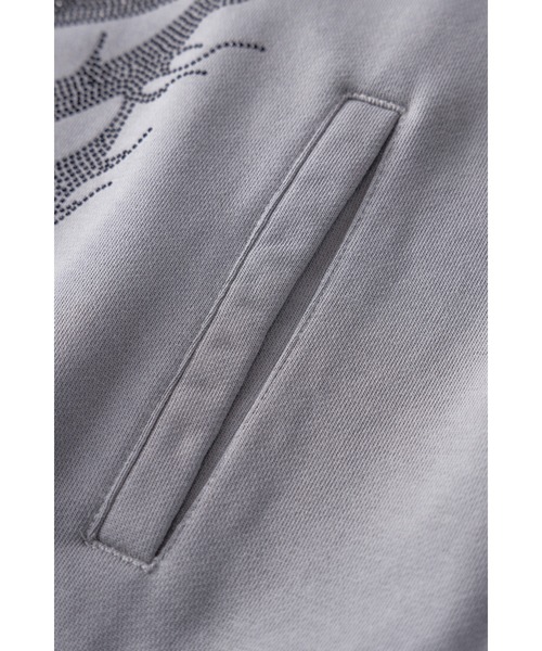 パーカー ジップフーディ｜Fire Skeleton Rhinestone Zip Hoodie｜SUPPLIER メンズ