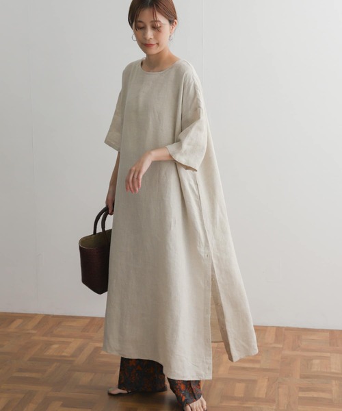 「URBAN RESEARCH DOORS」 半袖ワンピース MEDIUM グレー レディース_画像2