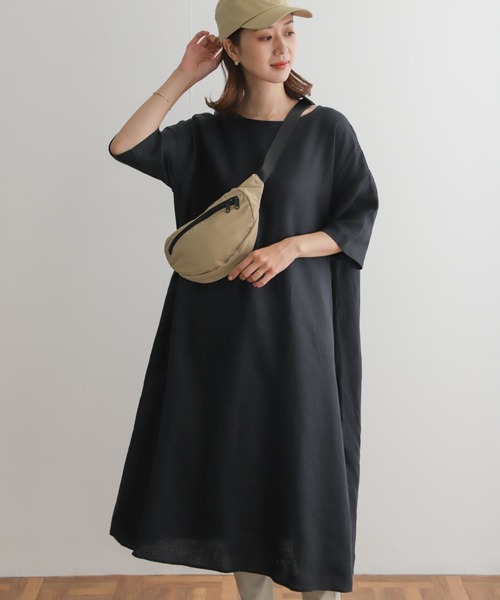 「URBAN RESEARCH DOORS」 半袖ワンピース MEDIUM グレー レディース_画像3