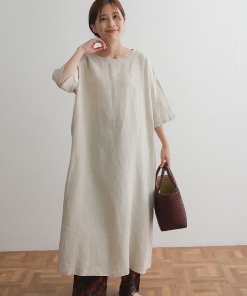 「URBAN RESEARCH DOORS」 半袖ワンピース MEDIUM グレー レディース_画像5