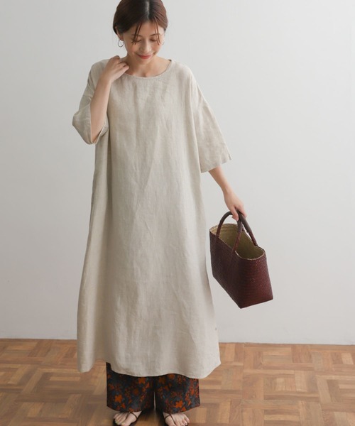 「URBAN RESEARCH DOORS」 半袖ワンピース MEDIUM グレー レディース_画像6