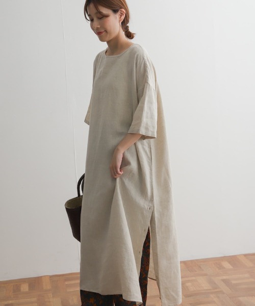 「URBAN RESEARCH DOORS」 半袖ワンピース MEDIUM グレー レディース_画像9