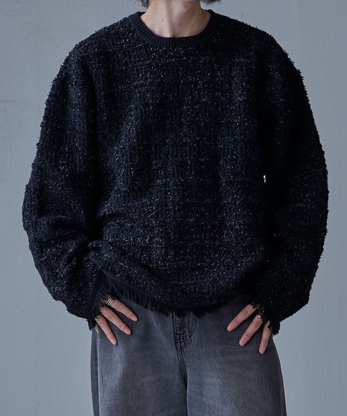 「Lui's」 長袖ニット S ブラック メンズ_画像8