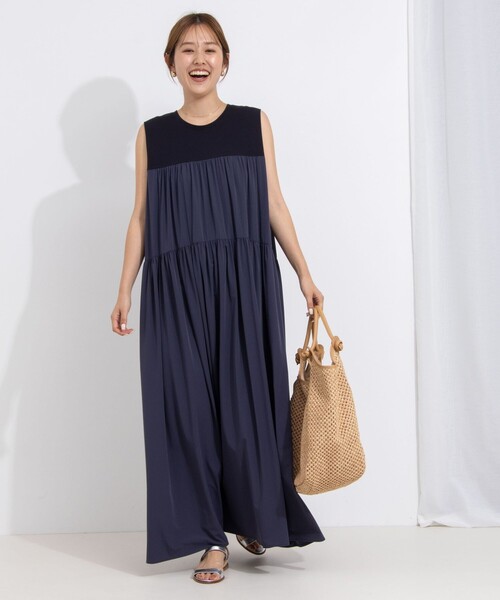 「NOLLEY'S」 ノースリーブワンピース 1 ネイビー レディースの画像
