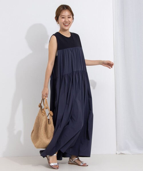 「NOLLEY'S」 ノースリーブワンピース 1 ネイビー レディースの画像