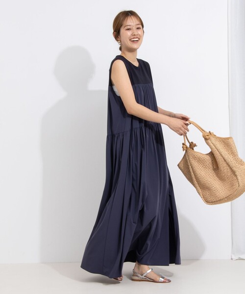 「NOLLEY'S」 ノースリーブワンピース 1 ネイビー レディースの画像