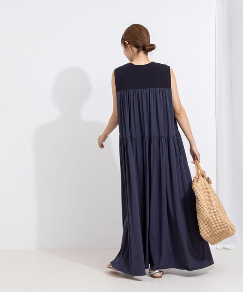 「NOLLEY'S」 ノースリーブワンピース 1 ネイビー レディースの画像