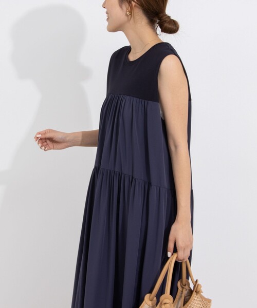 「NOLLEY'S」 ノースリーブワンピース 1 ネイビー レディースの画像