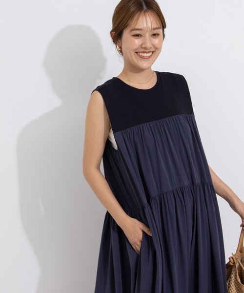 「NOLLEY'S」 ノースリーブワンピース 1 ネイビー レディースの画像