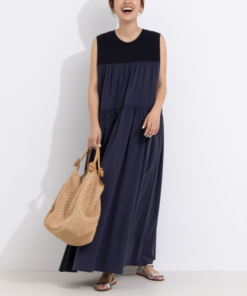 「NOLLEY'S」 ノースリーブワンピース 1 ネイビー レディースの画像