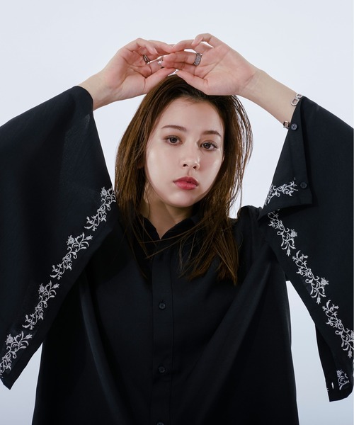 「Ellno Loset」 長袖シャツ MEDIUM オフホワイト メンズ_画像2