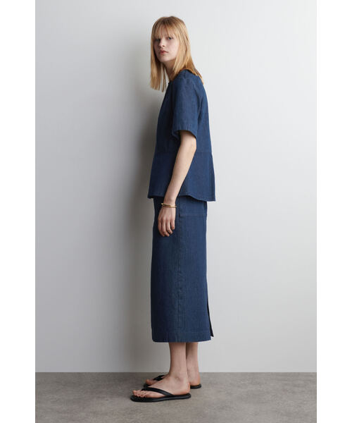 「COS」 デニムスカート 34 インディゴブルー レディース_画像4