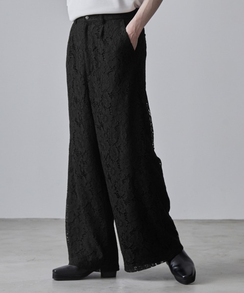「CLEL」 ブーツカットパンツ S チャコールグレー メンズ_画像3