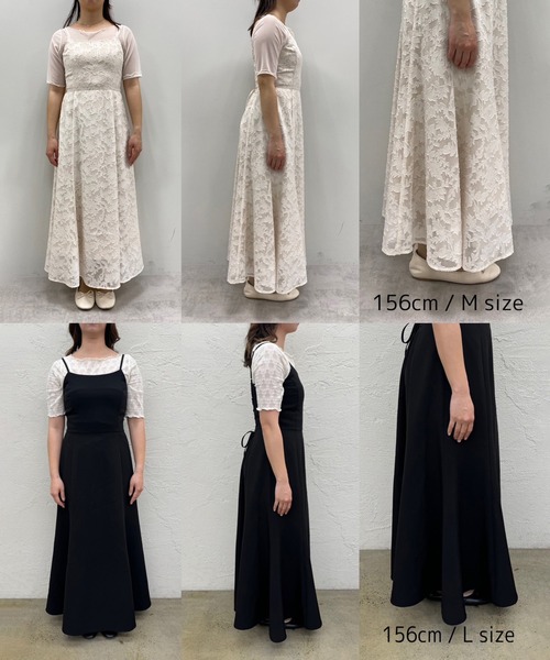 「one after another NICE CLAUP」 キャミソールワンピース MEDIUM 杢グレー レディース_画像4