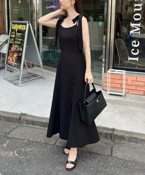 「one after another NICE CLAUP」 キャミソールワンピース MEDIUM 杢グレー レディース_画像6