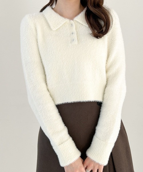 「Heather」 長袖ニット FREE レッド レディース_画像2