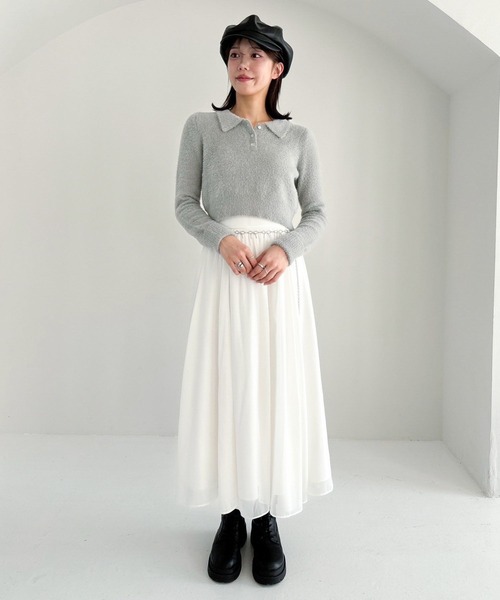 「Heather」 長袖ニット FREE レッド レディース_画像7