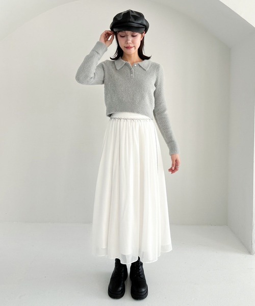 「Heather」 長袖ニット FREE レッド レディース_画像8