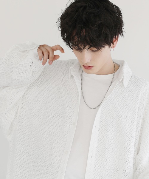 「LILL」 長袖シャツ M ホワイト メンズ_画像4