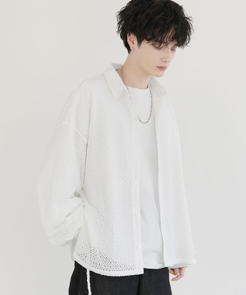 「LILL」 長袖シャツ M ホワイト メンズ_画像6