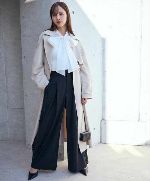 machatt ボウタイブラウス♡ AND COUTURE（アンドクチュール） ブラウス シャツ シアーボウタイ