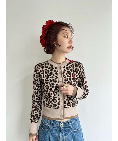 「LILY BROWN」 ニットカーディガン ONE SIZE ネイビー レディース_画像3