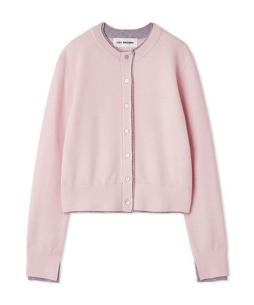 「LILY BROWN」 ニットカーディガン ONE SIZE ネイビー レディース_画像4