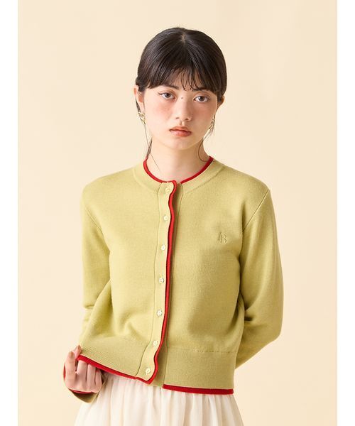 「LILY BROWN」 ニットカーディガン ONE SIZE ネイビー レディース_画像5