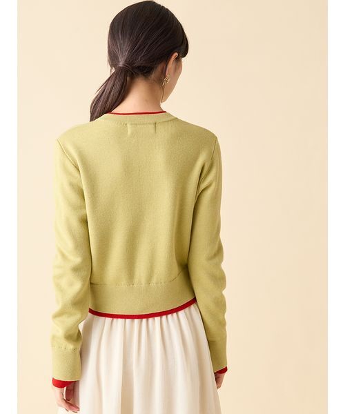 「LILY BROWN」 ニットカーディガン ONE SIZE ネイビー レディース_画像9