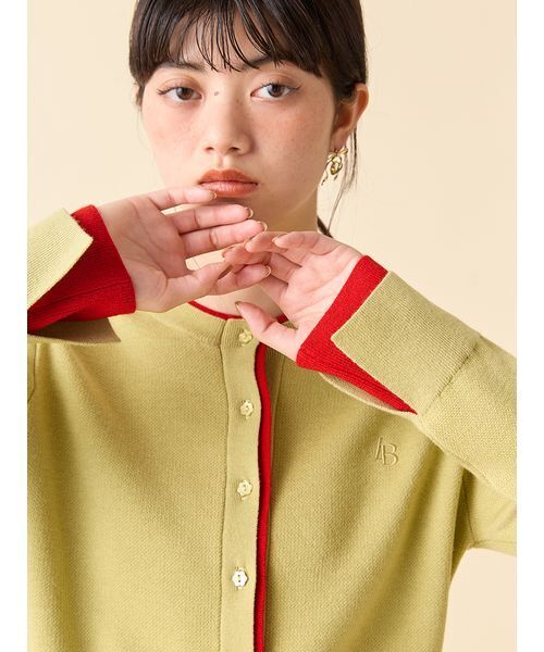 「LILY BROWN」 ニットカーディガン ONE SIZE ネイビー レディース_画像10