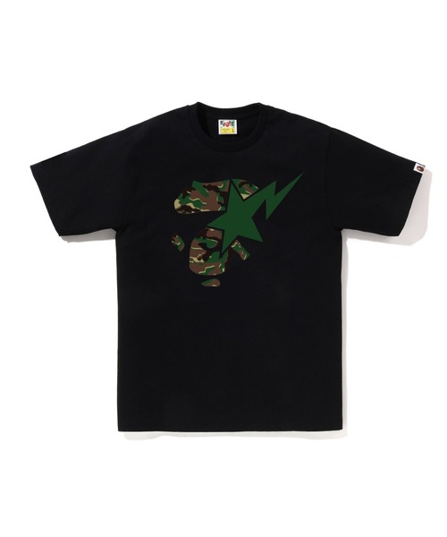 tシャツ GLITCH WOODLAND CAMO APE FACE STA TEE メンズ レディースの画像